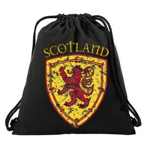 Scottish Rampant Lion Scotland Coat Of Arms Banner Drawstring Bag