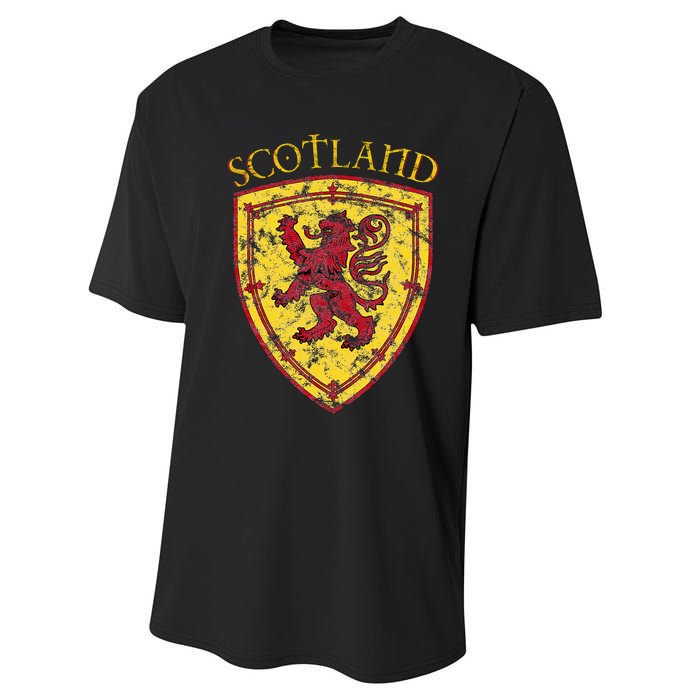 Scottish Rampant Lion Scotland Coat Of Arms Banner Performance Sprint T-Shirt