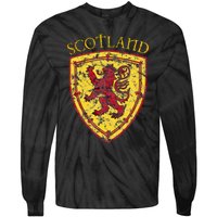 Scottish Rampant Lion Scotland Coat Of Arms Banner Tie-Dye Long Sleeve Shirt