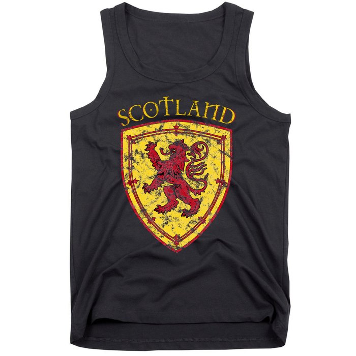 Scottish Rampant Lion Scotland Coat Of Arms Banner Tank Top