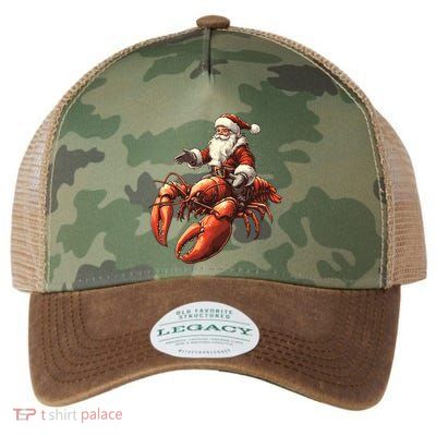 Santa Riding Lobster Funny Lobster Christmas Xmas Pajama Funny Gift Legacy Tie Dye Trucker Hat