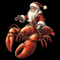 Santa Riding Lobster Funny Lobster Christmas Xmas Pajama Funny Gift Backpack
