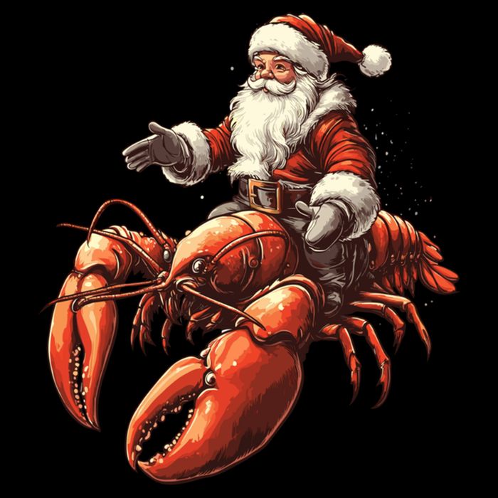 Santa Riding Lobster Funny Lobster Christmas Xmas Pajama Funny Gift Backpack