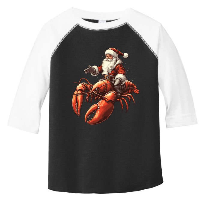 Santa Riding Lobster Funny Lobster Christmas Xmas Pajama Funny Gift Toddler Fine Jersey T-Shirt