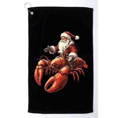 Santa Riding Lobster Funny Lobster Christmas Xmas Pajama Funny Gift Golf Towel