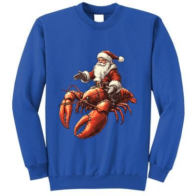 Santa Riding Lobster Funny Lobster Christmas Xmas Pajama Funny Gift Sweatshirt