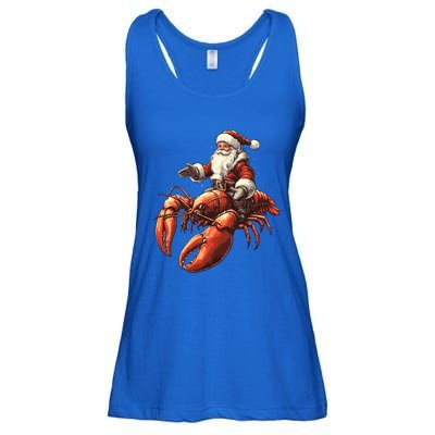 Santa Riding Lobster Funny Lobster Christmas Xmas Pajama Funny Gift Ladies Essential Flowy Tank