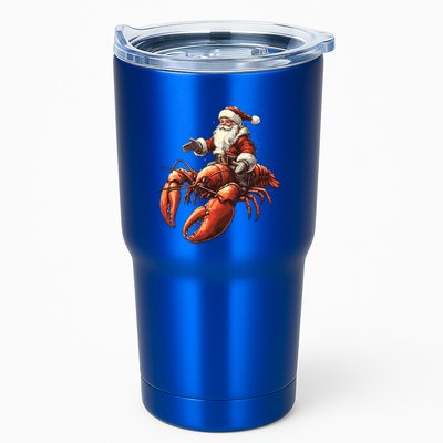 Santa Riding Lobster Funny Lobster Christmas Xmas Pajama Funny Gift Tumbler