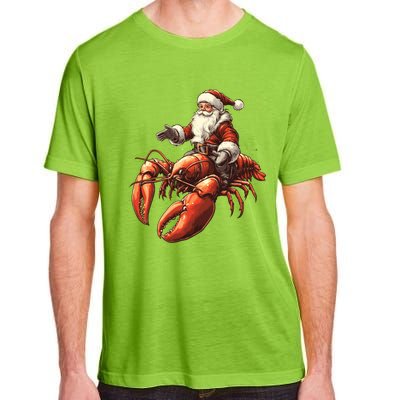 Santa Riding Lobster Funny Lobster Christmas Xmas Pajama Gift Adult ChromaSoft Performance T-Shirt