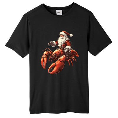 Santa Riding Lobster Funny Lobster Christmas Xmas Pajama Gift Tall Fusion ChromaSoft Performance T-Shirt