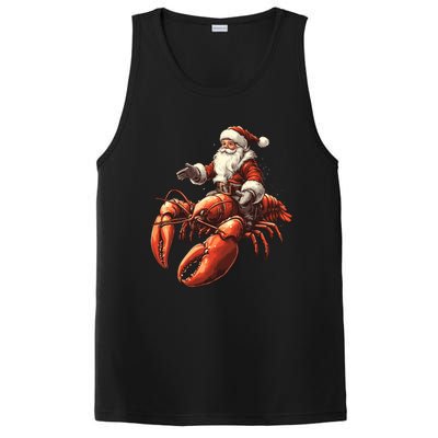 Santa Riding Lobster Funny Lobster Christmas Xmas Pajama Gift PosiCharge Competitor Tank