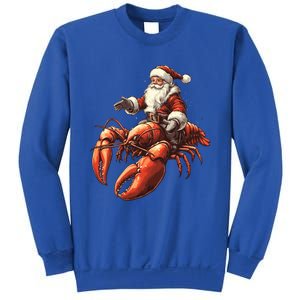 Santa Riding Lobster Funny Lobster Christmas Xmas Pajama Gift Sweatshirt