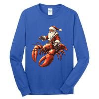 Santa Riding Lobster Funny Lobster Christmas Xmas Pajama Gift Tall Long Sleeve T-Shirt