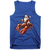 Santa Riding Lobster Funny Lobster Christmas Xmas Pajama Gift Tank Top