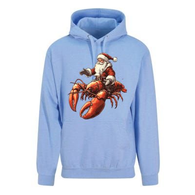 Santa Riding Lobster Funny Lobster Christmas Xmas Pajama Gift Unisex Surf Hoodie