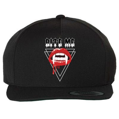 Sexy Red Lips Vampire Lips Bite Me Gift Wool Snapback Cap