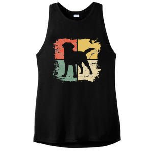 Square Retro Labrador Owner Gift Golden Black Lab Dad Mom Ladies PosiCharge Tri-Blend Wicking Tank