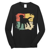 Square Retro Labrador Owner Gift Golden Black Lab Dad Mom Long Sleeve Shirt