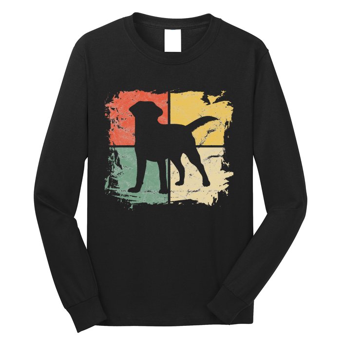 Square Retro Labrador Owner Gift Golden Black Lab Dad Mom Long Sleeve Shirt