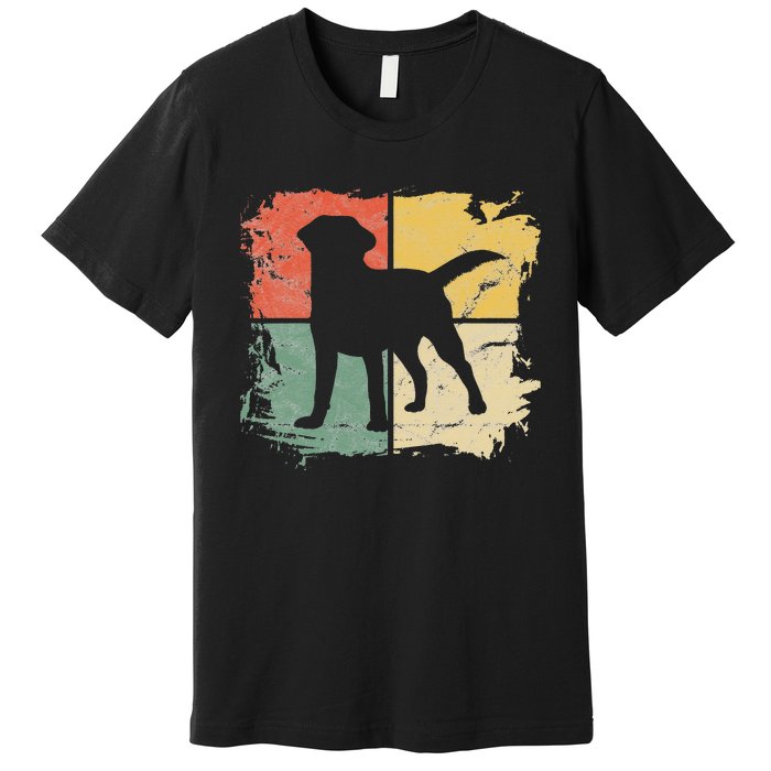 Square Retro Labrador Owner Gift Golden Black Lab Dad Mom Premium T-Shirt