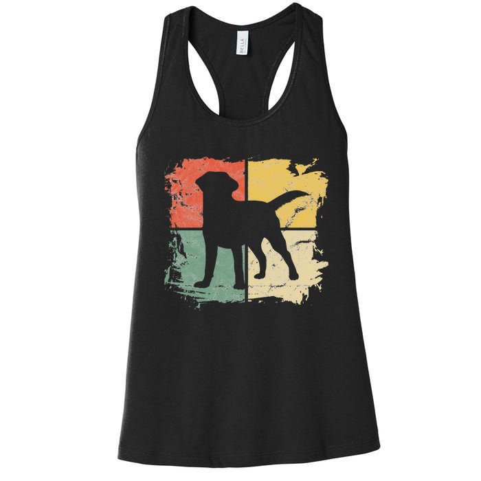 Square Retro Labrador Owner Gift Golden Black Lab Dad Mom Women's Racerback Tank