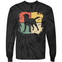 Square Retro Labrador Owner Gift Golden Black Lab Dad Mom Tie-Dye Long Sleeve Shirt