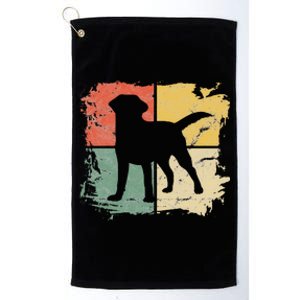 Square Retro Labrador Owner Gift Golden Black Lab Dad Mom Platinum Collection Golf Towel