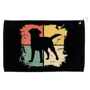 Square Retro Labrador Owner Gift Golden Black Lab Dad Mom Grommeted Golf Towel