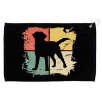 Square Retro Labrador Owner Gift Golden Black Lab Dad Mom Grommeted Golf Towel