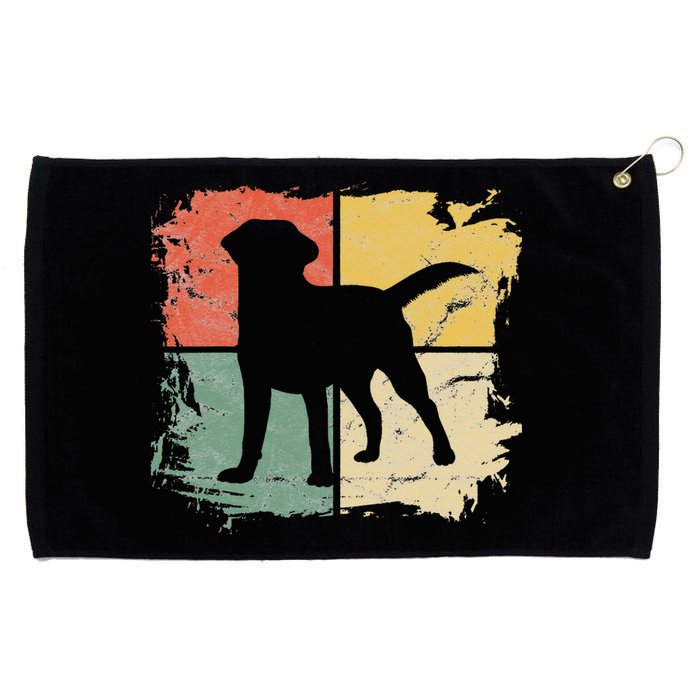 Square Retro Labrador Owner Gift Golden Black Lab Dad Mom Grommeted Golf Towel