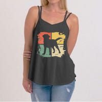 Square Retro Labrador Owner Gift Golden Black Lab Dad Mom Women's Strappy Tank