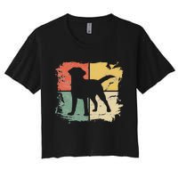 Square Retro Labrador Owner Gift Golden Black Lab Dad Mom Women's Crop Top Tee