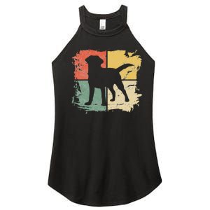 Square Retro Labrador Owner Gift Golden Black Lab Dad Mom Women's Perfect Tri Rocker Tank