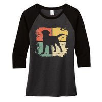 Square Retro Labrador Owner Gift Golden Black Lab Dad Mom Women's Tri-Blend 3/4-Sleeve Raglan Shirt