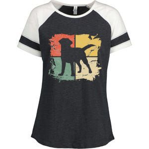 Square Retro Labrador Owner Gift Golden Black Lab Dad Mom Enza Ladies Jersey Colorblock Tee