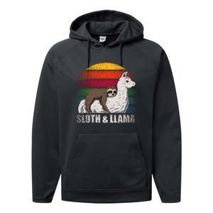 Sloth Riding LLAMA Performance Fleece Hoodie