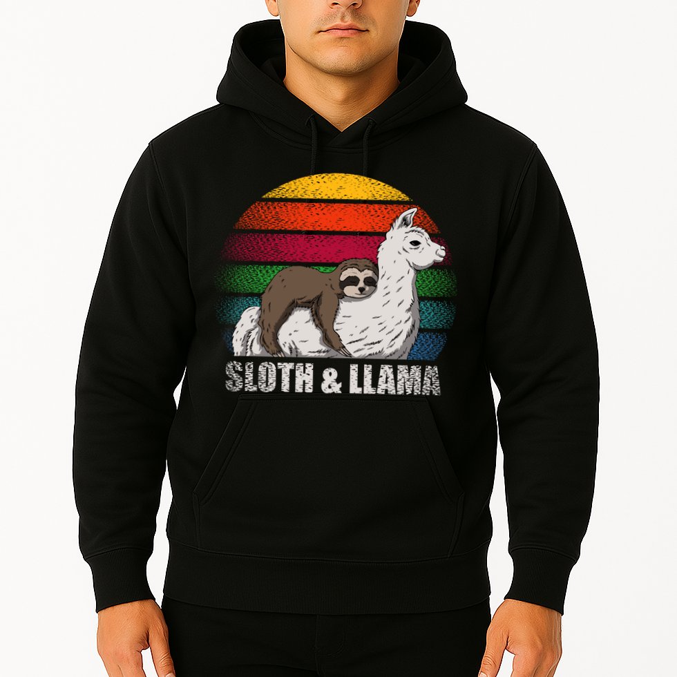 Sloth Riding LLAMA Hoodie