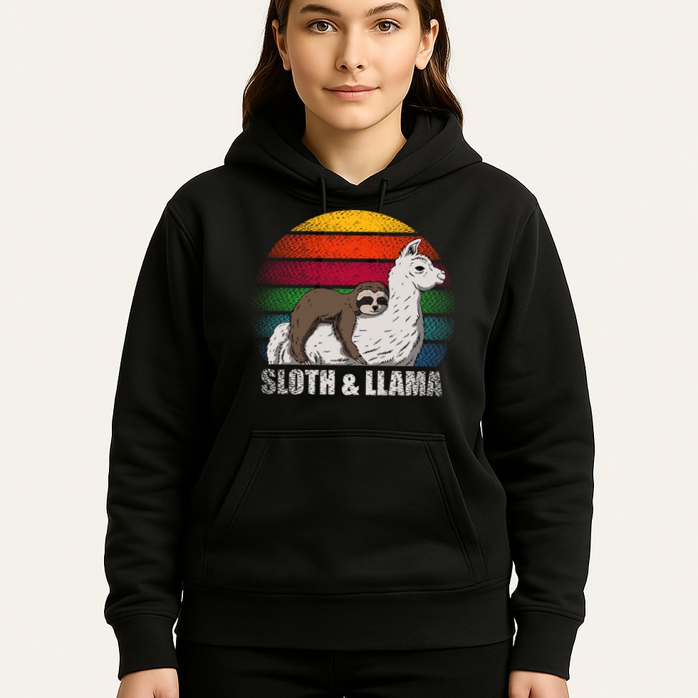Sloth Riding LLAMA Hoodie