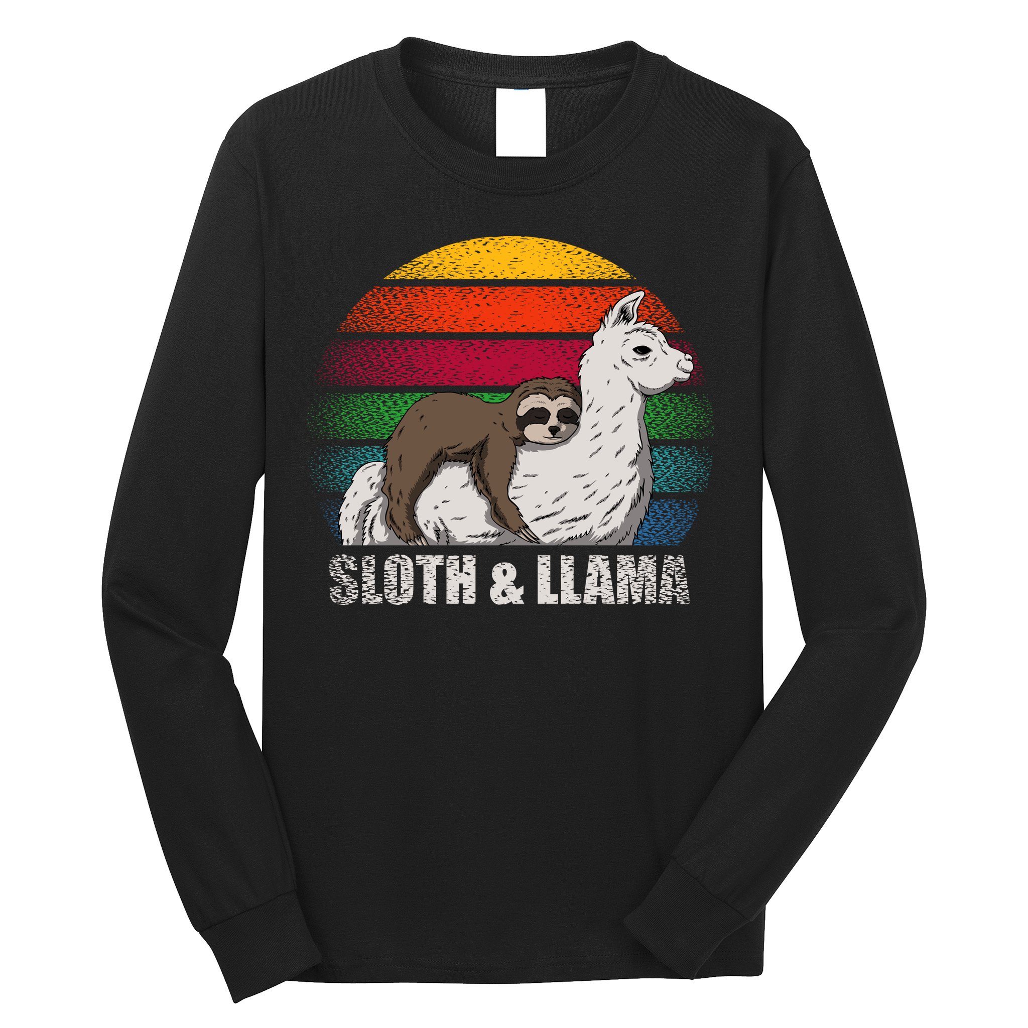 Sloth Riding LLAMA Long Sleeve Shirt