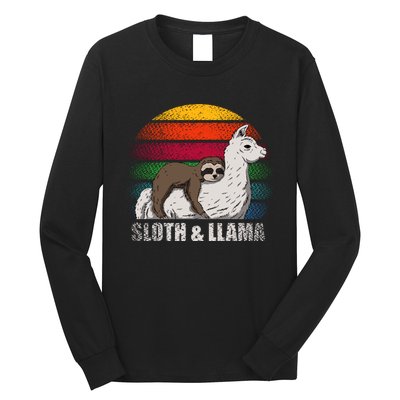 Sloth Riding LLAMA Long Sleeve Shirt