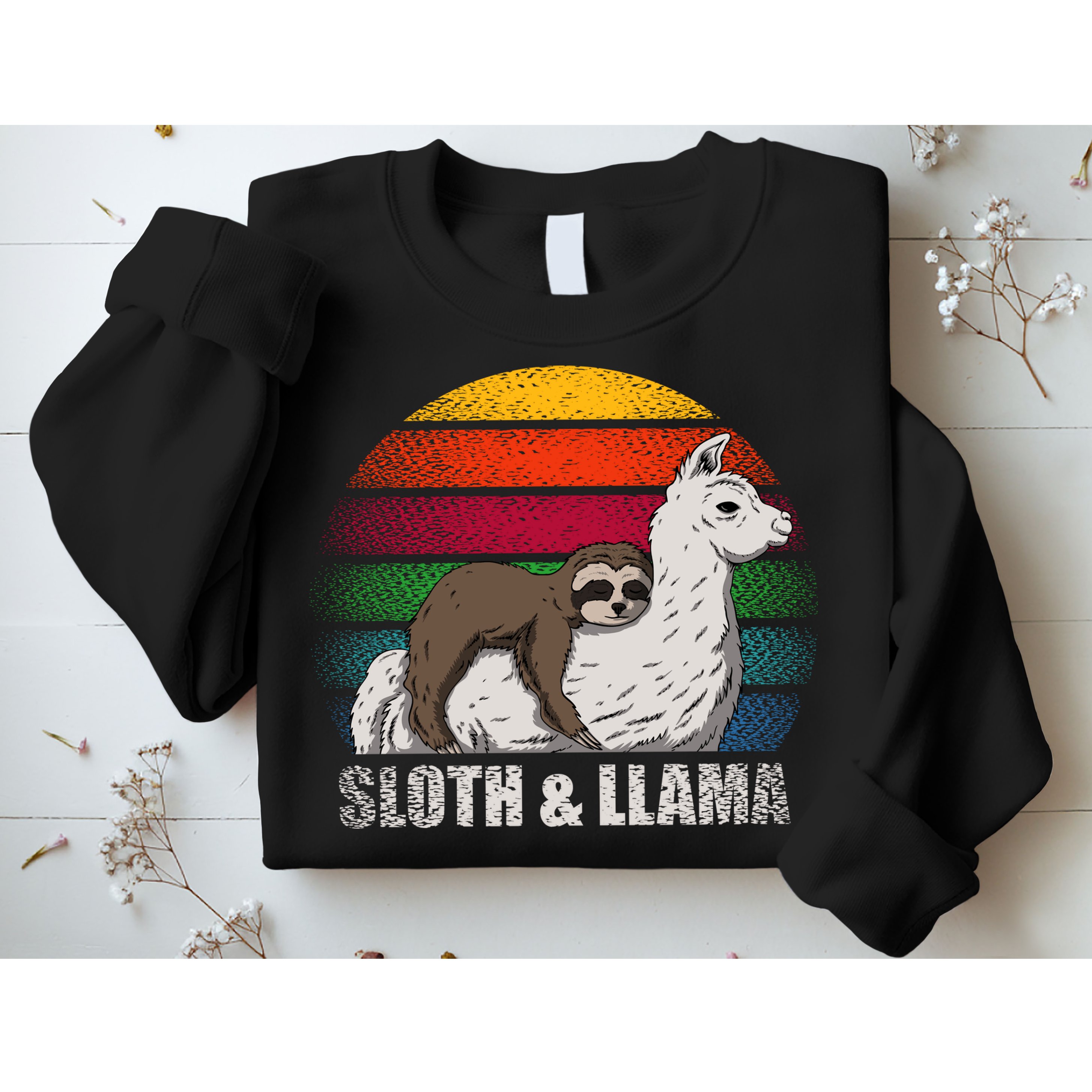 Sloth Riding LLAMA Sweatshirt