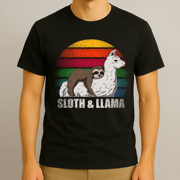 Sloth Riding LLAMA T-Shirt