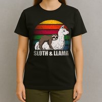 Sloth Riding LLAMA T-Shirt