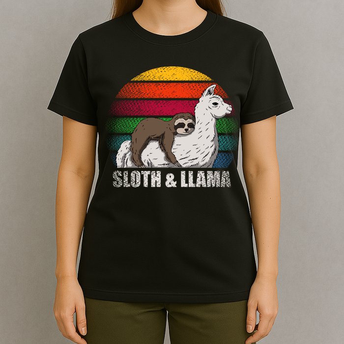 Sloth Riding LLAMA T-Shirt