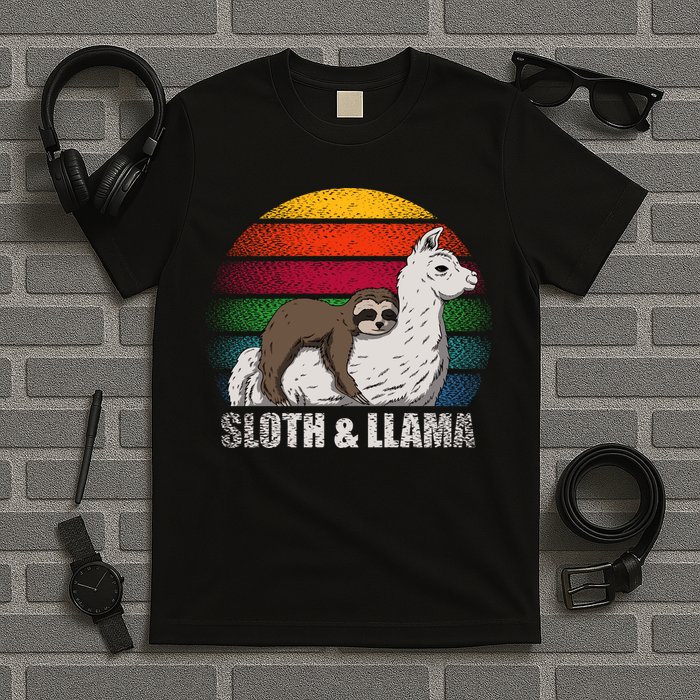 Sloth Riding LLAMA T-Shirt