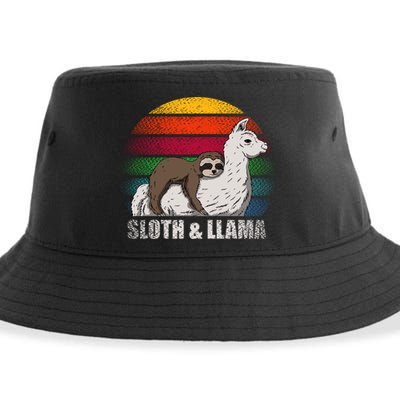 Sloth Riding LLAMA Sustainable Bucket Hat
