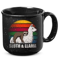 Sloth Riding LLAMA 15oz Campfire Ceramic Mug