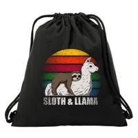 Sloth Riding LLAMA Drawstring Bag