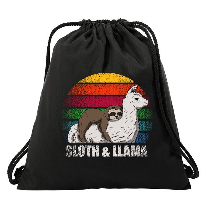 Sloth Riding LLAMA Drawstring Bag