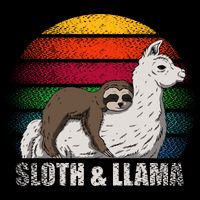 Sloth Riding LLAMA Drawstring Bag